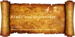 Almássy Krisztofer névjegykártya
